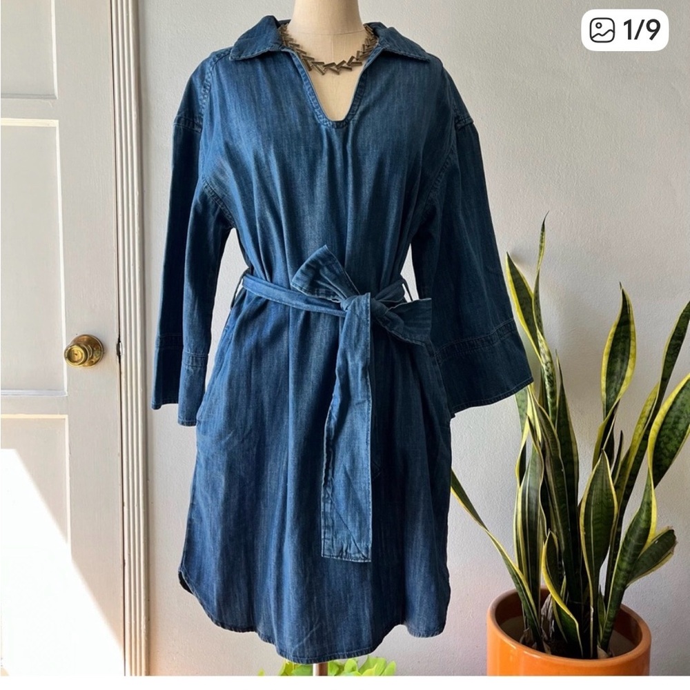 Pull-On Blue Denim Kimono Dress•Sz L